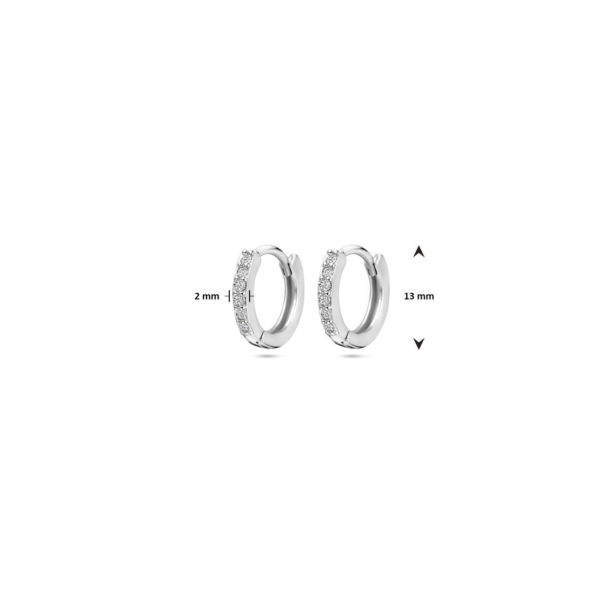 Zilveren Klapoorringen Zirkonia 13mm 1322197