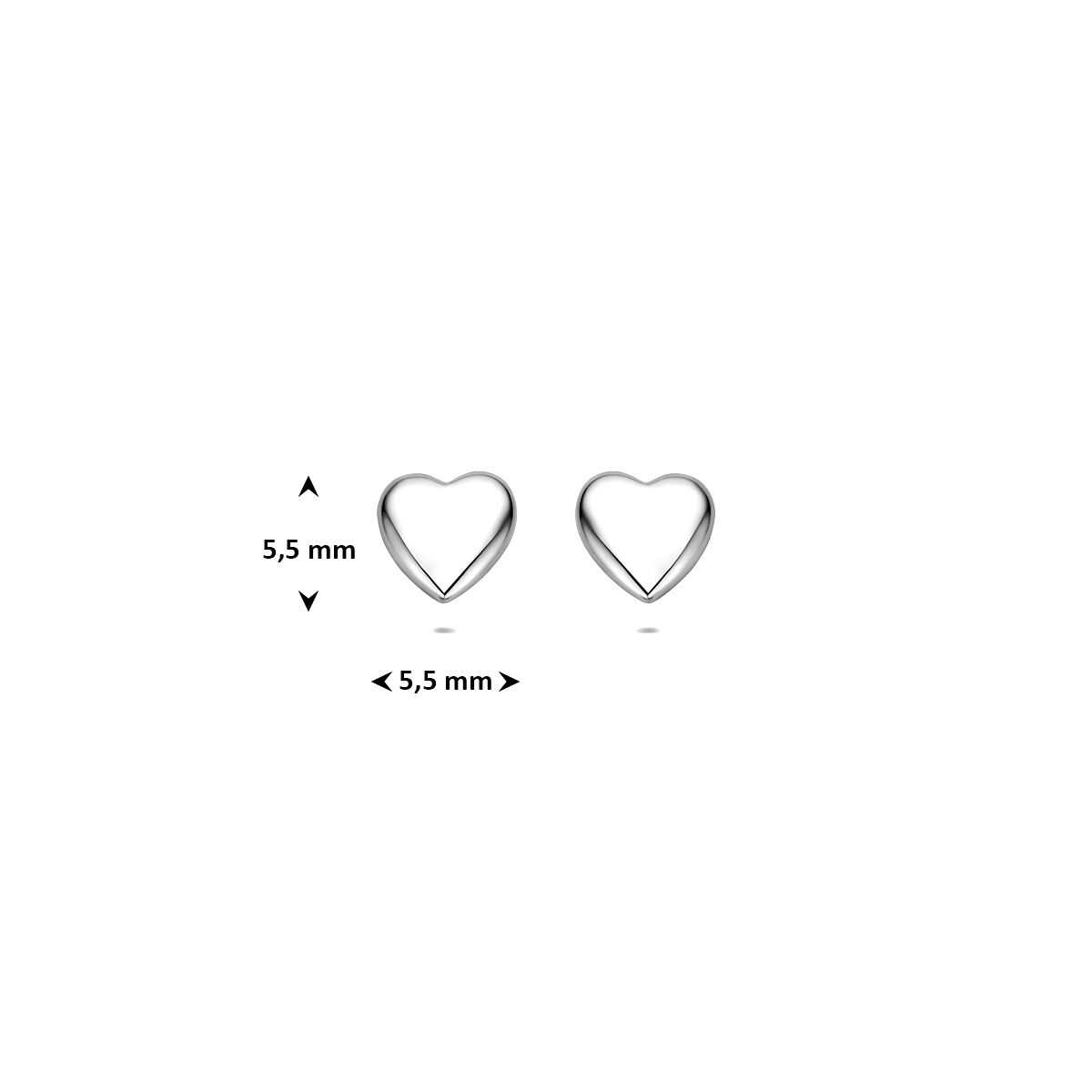 Zilveren Oorknoppen Hart 5,5mm 1323160