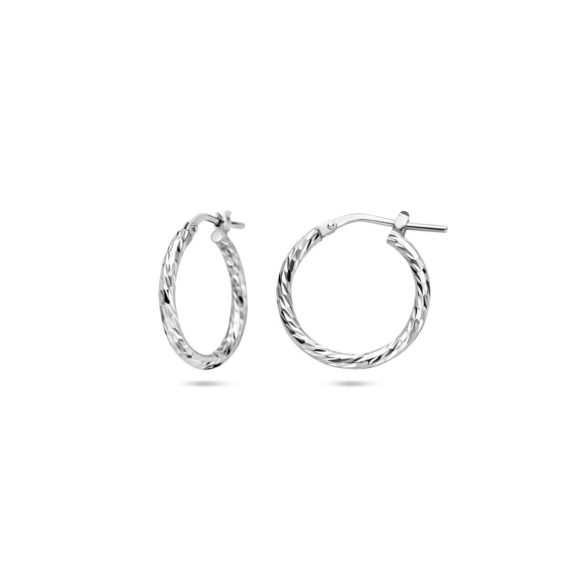 Zilveren Oorringen Gediamanteerd 2,0mm 20mm 1337977