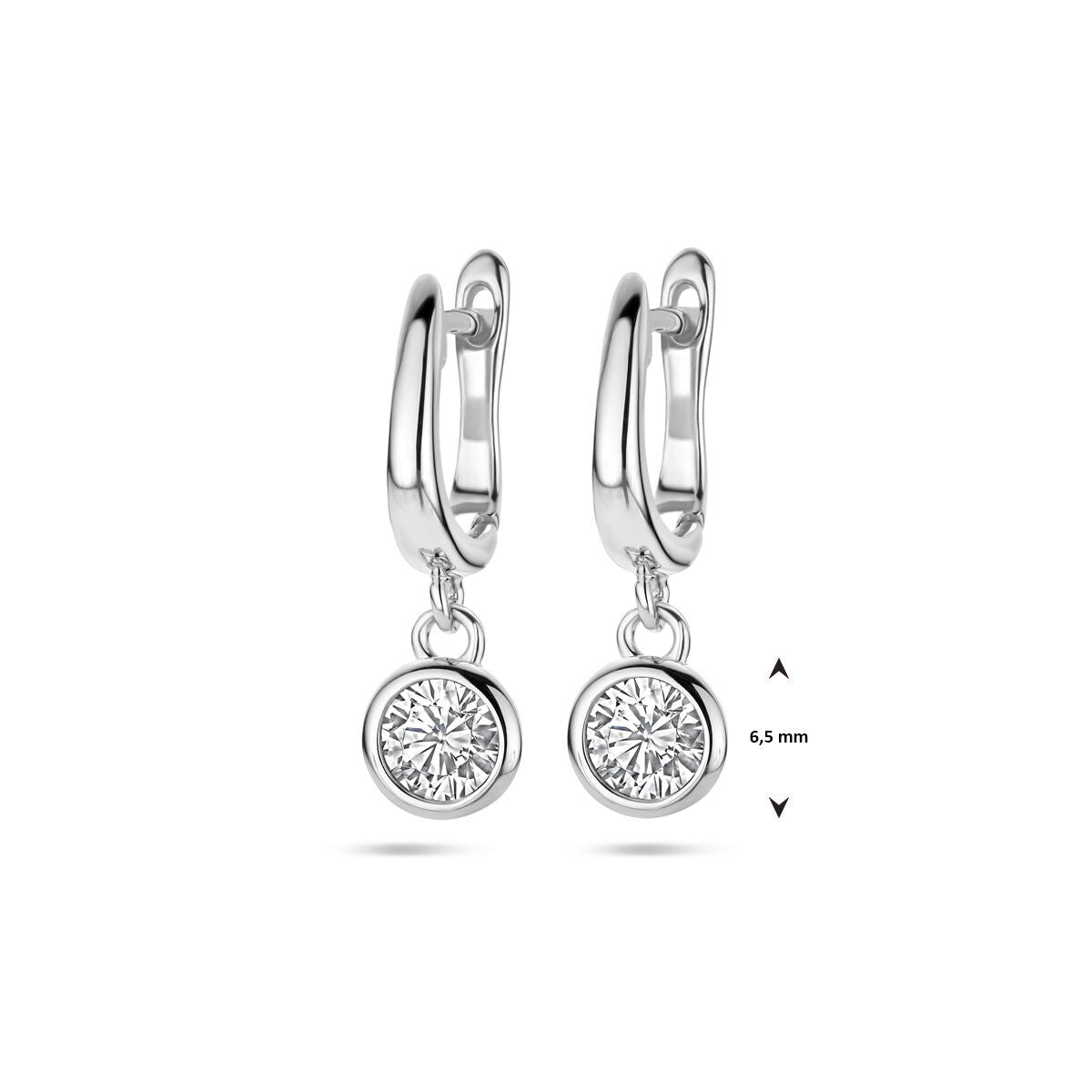 Zilveren Klapoorringen Zirkonia 6,5mm 1322207