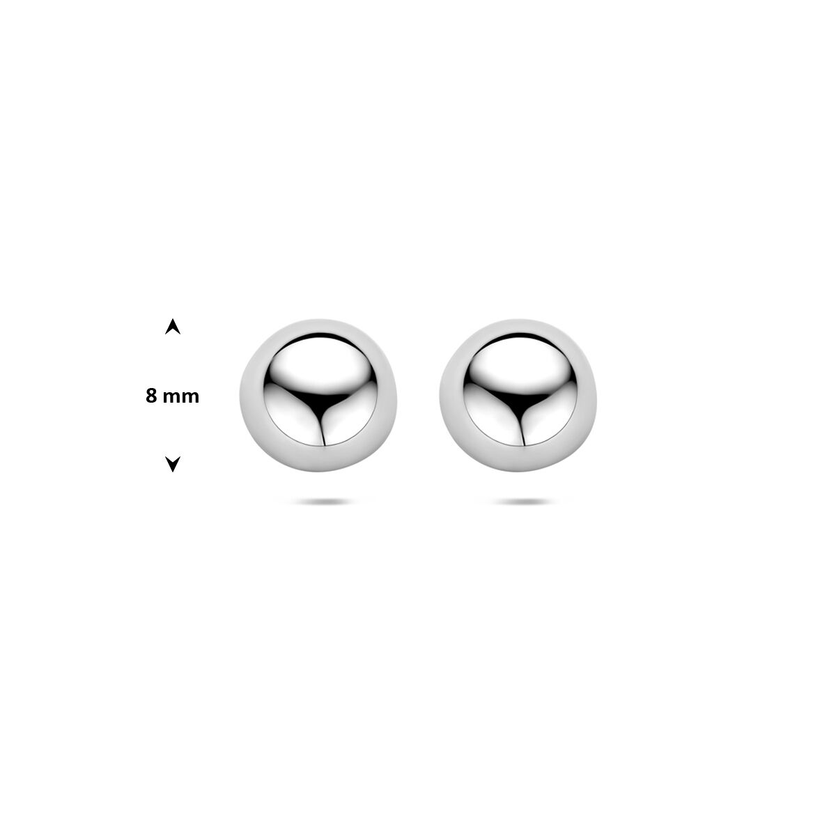 Zilveren Oorknoppen Halfbol 8mm 1322990
