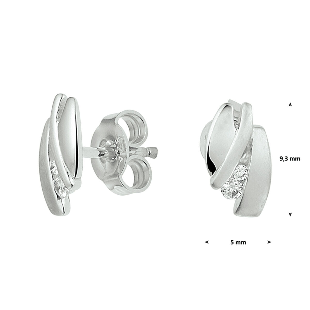 Zilveren Oorknoppen Zirkonia 9,3mm 1323013