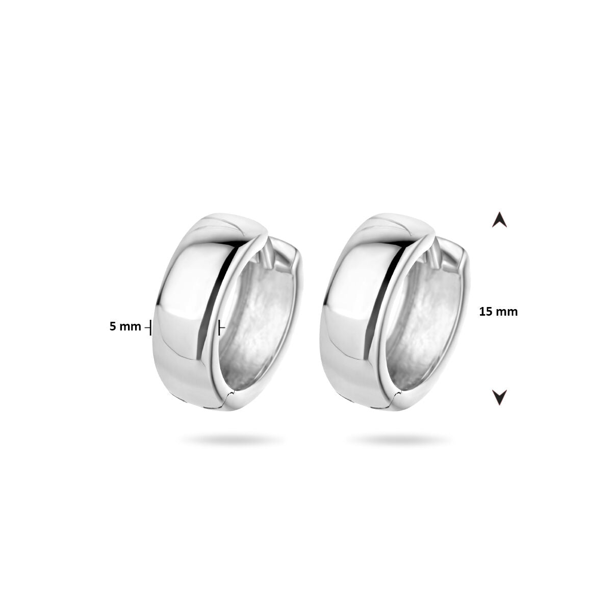 Zilveren Klapoorringen Bol 5mm 15mm 1322148