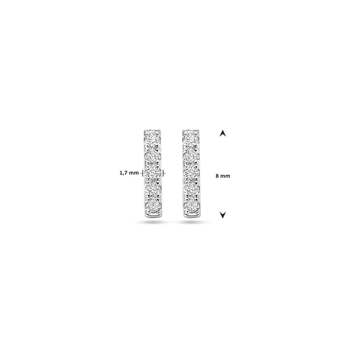Zilveren Oorknoppen Balkje Zirkonia 8mm 1324561