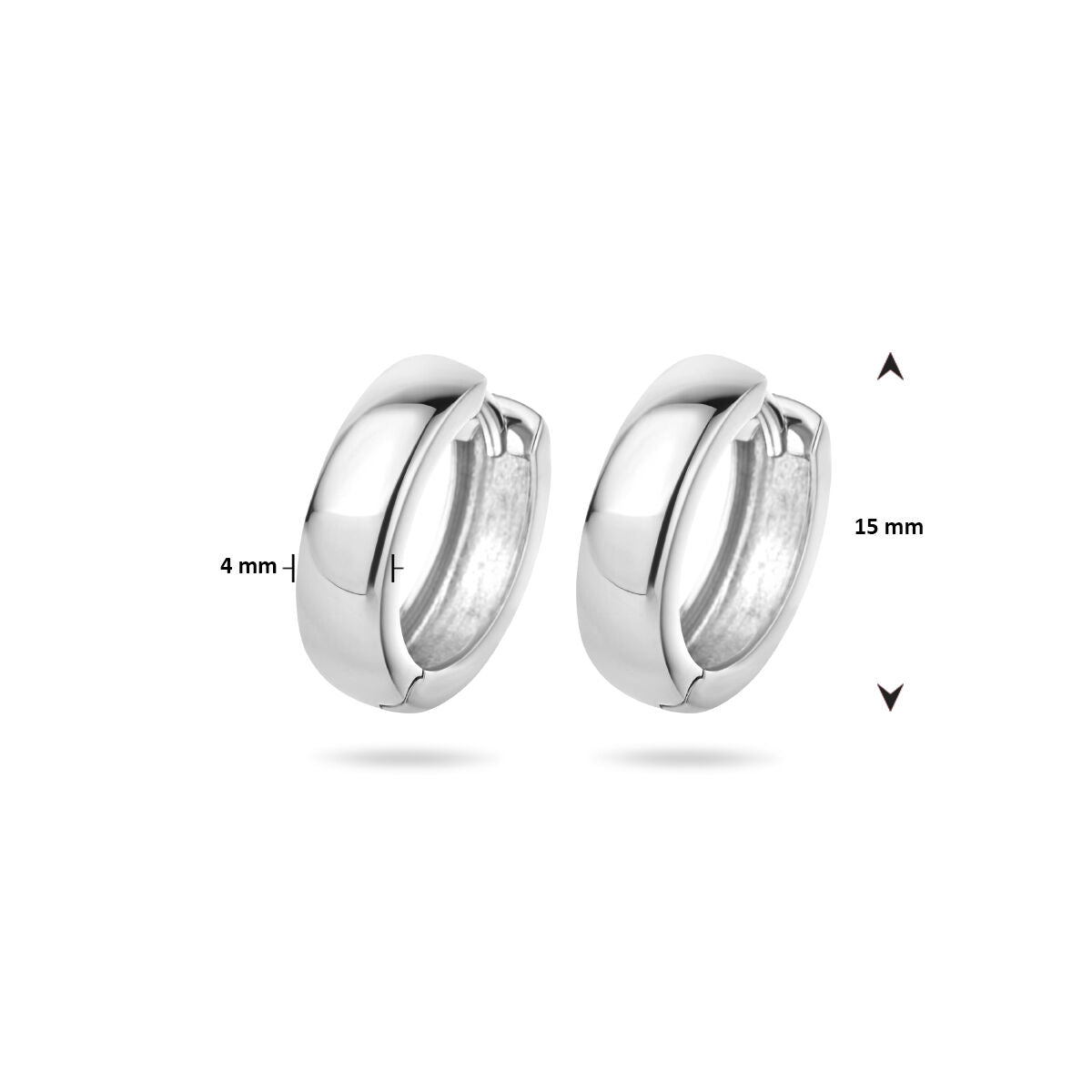 Zilveren Klapoorringen Bol 4mm 15mm 1322146