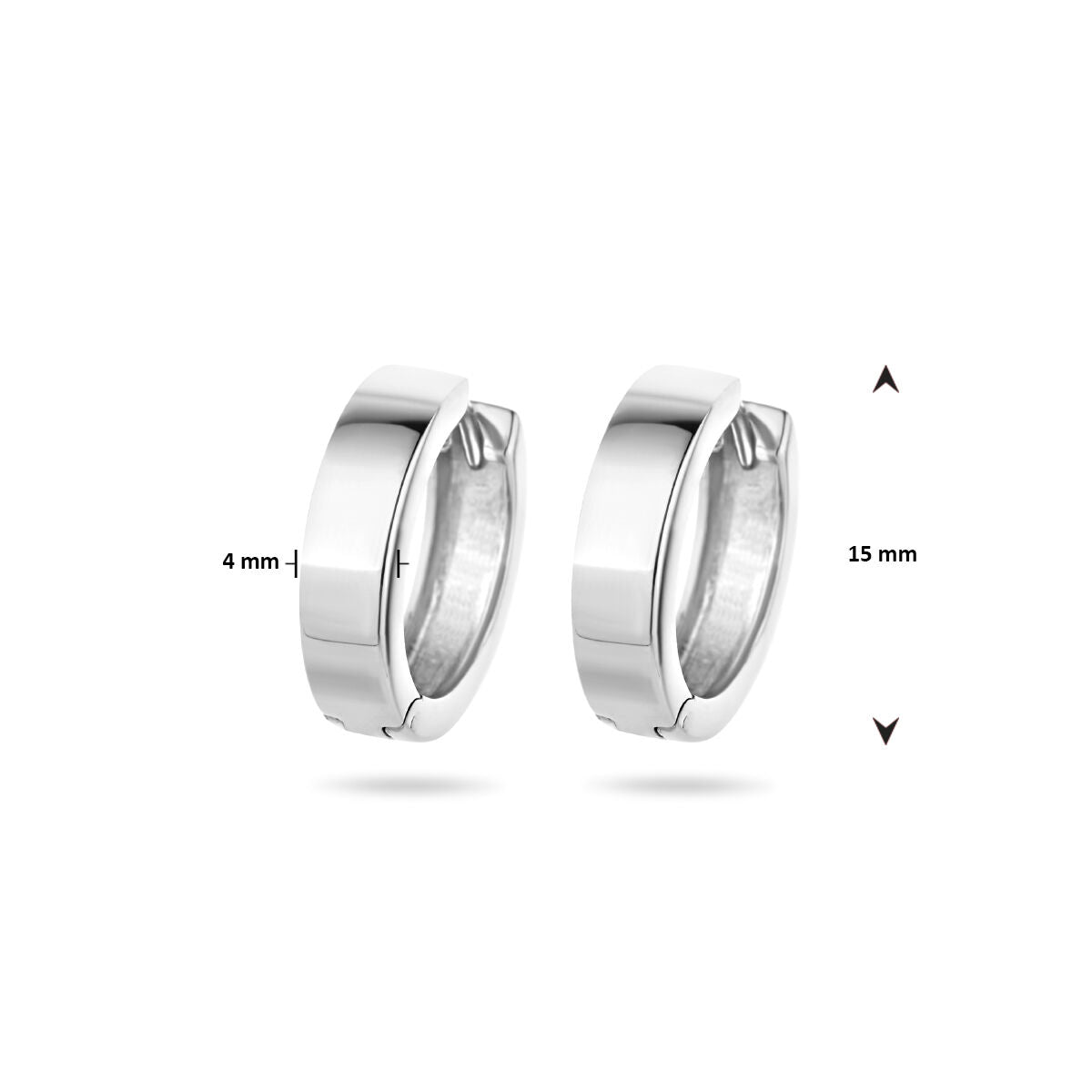 Zilveren Klapoorringen Vlak 4mm 15mm 1322136