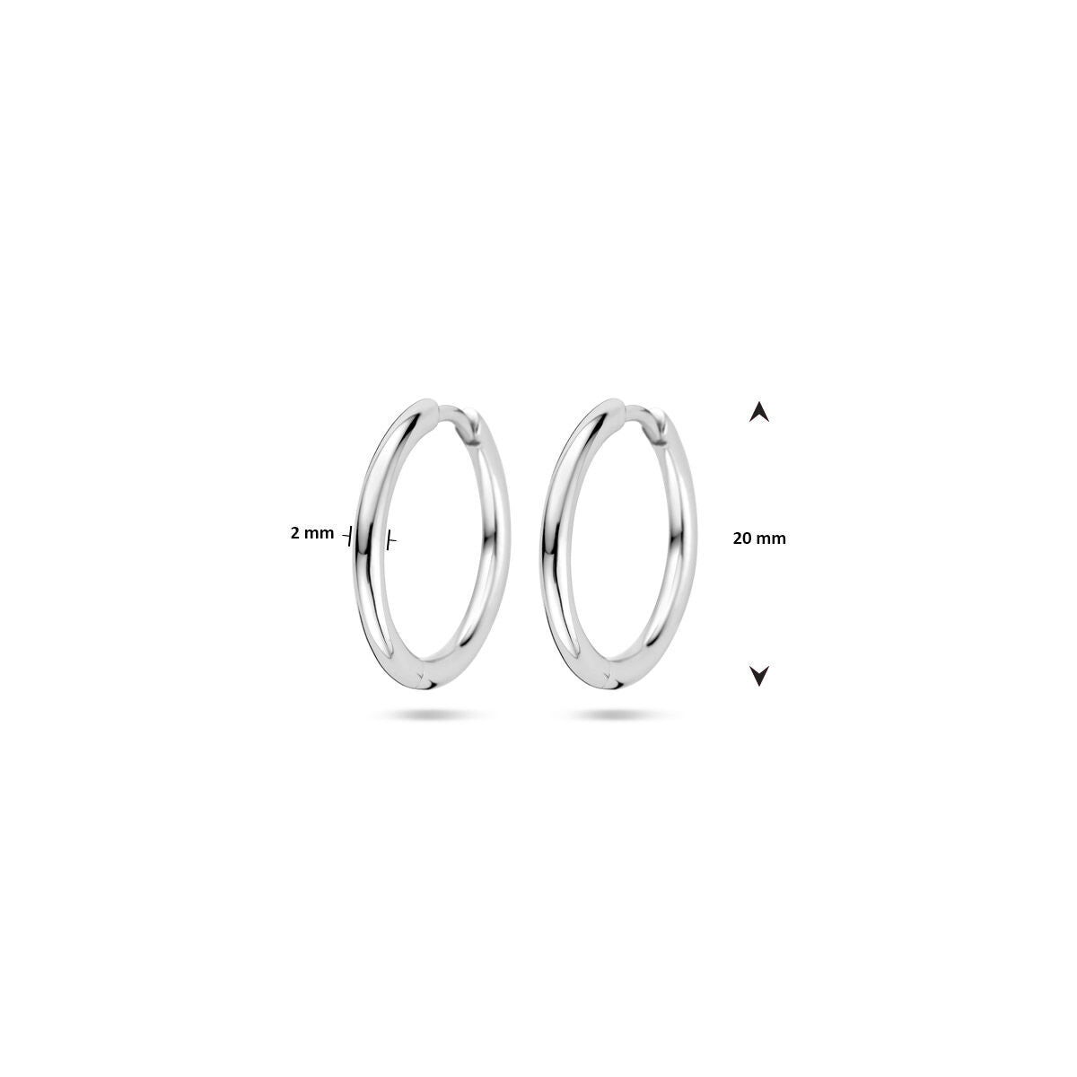 Zilveren Klapoorringen Rond 20mm 1321913