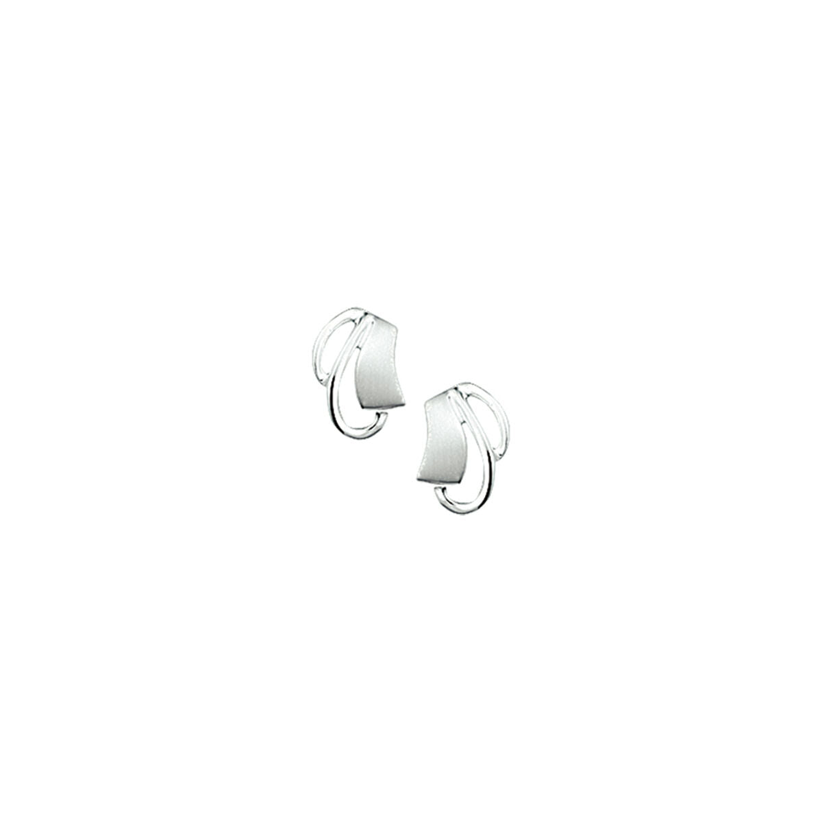 Zilveren Oorknoppen Poli/Mat 9,5x7mm 1323119