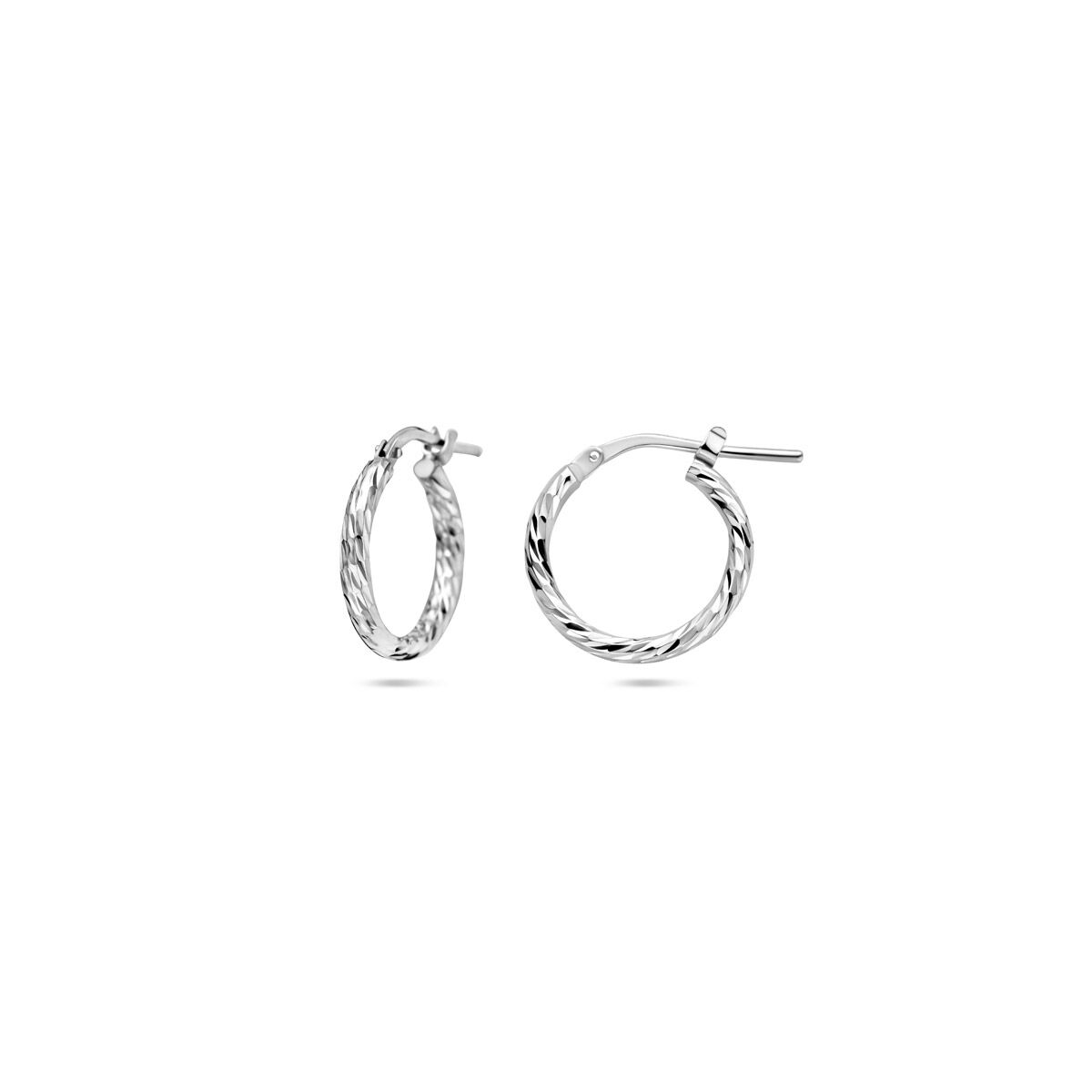 Zilveren Oorringen Gediamanteerd 2,0mm 17mm 1337974