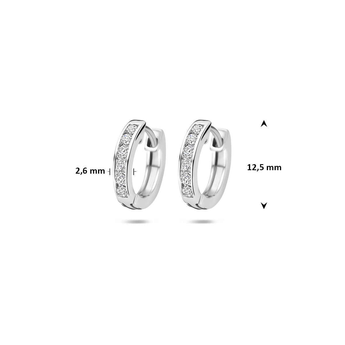 Zilveren Klapoorringen Zirkonia 12,5mm 1322181