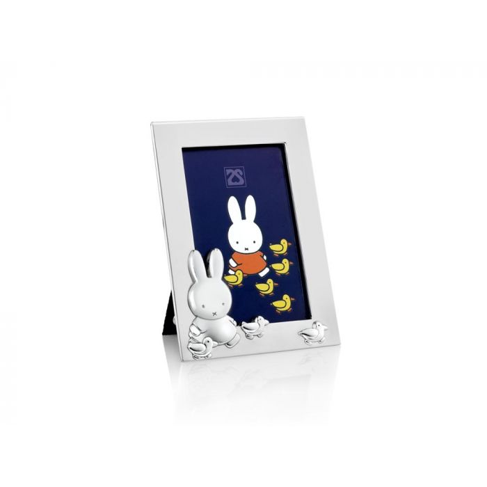 Fotolijst nijntje met eendjes 6x9 cm, verzilverd gelakt 6910261
