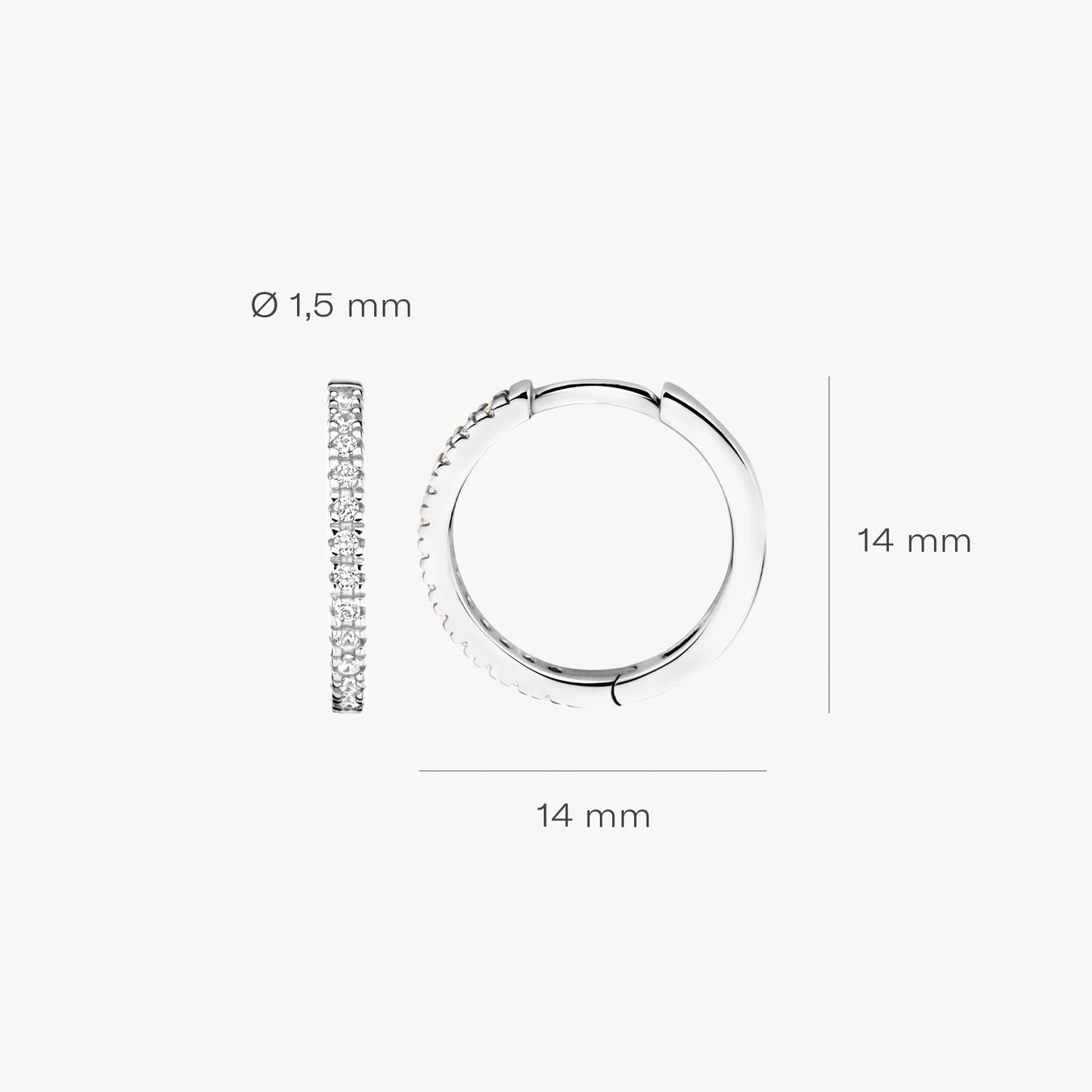 Blush Oorringen 14kt Witgoud 7309WZI