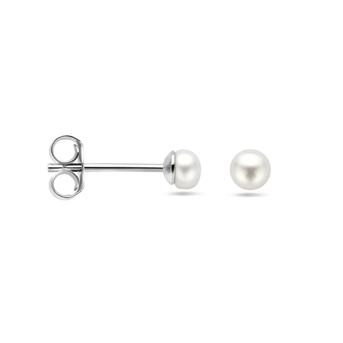Zilveren Oorknoppen Parel 4mm 1322995