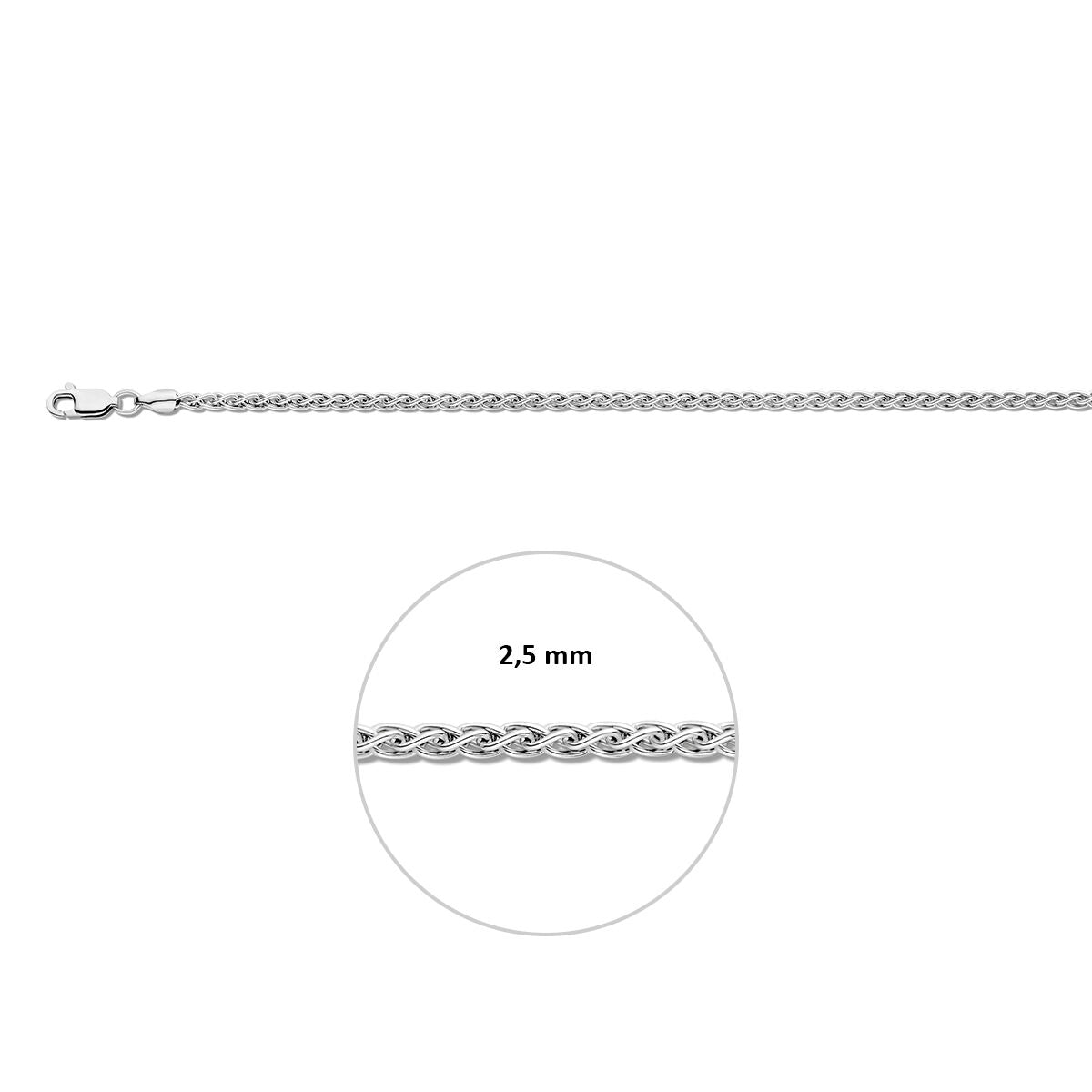 Zilveren Vossestaart Rond 2,5mm 1321812