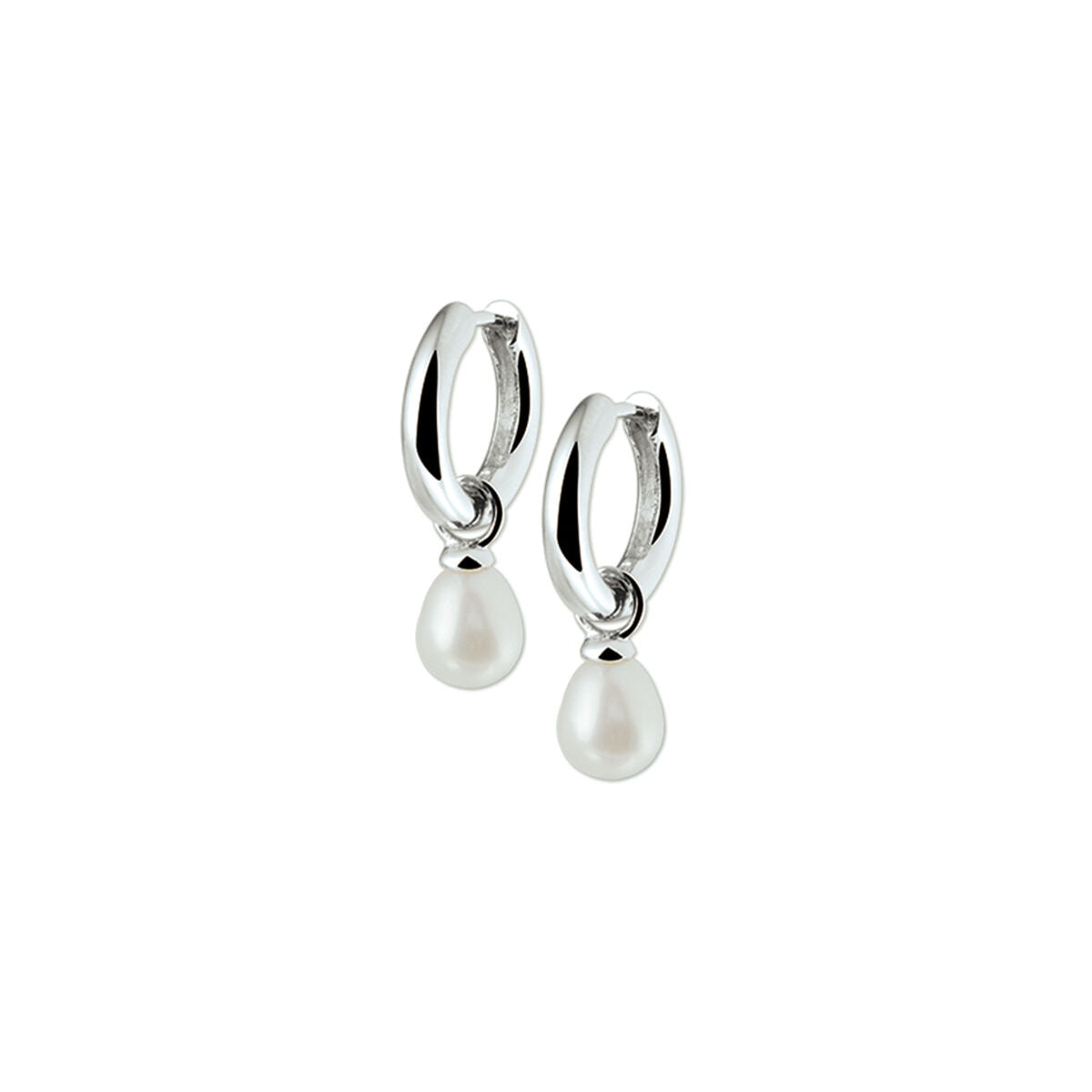 Zilveren Klapoorringen Parel 15mm 1322205
