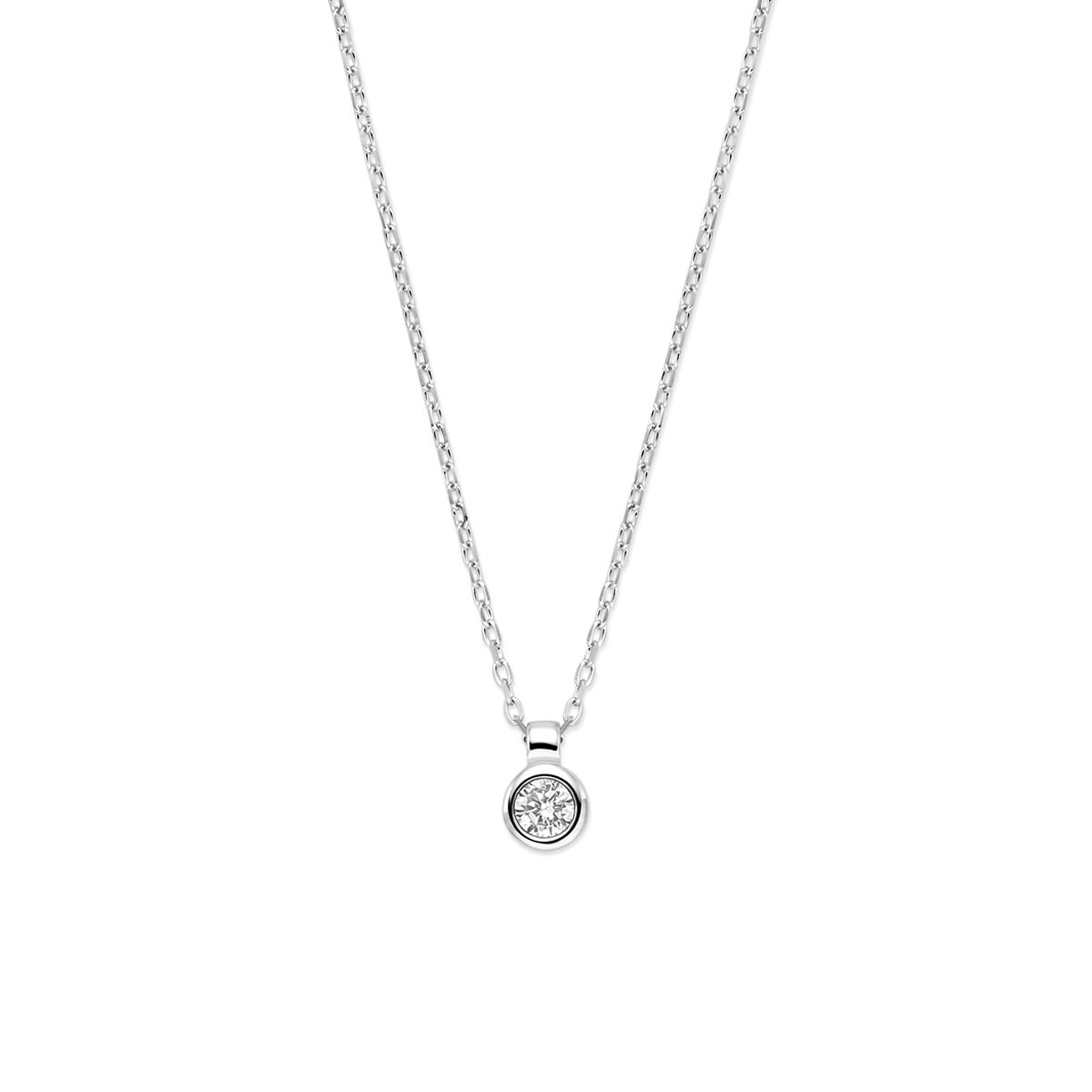 Zilveren Collier Zirkonia 40+4cm 1322090