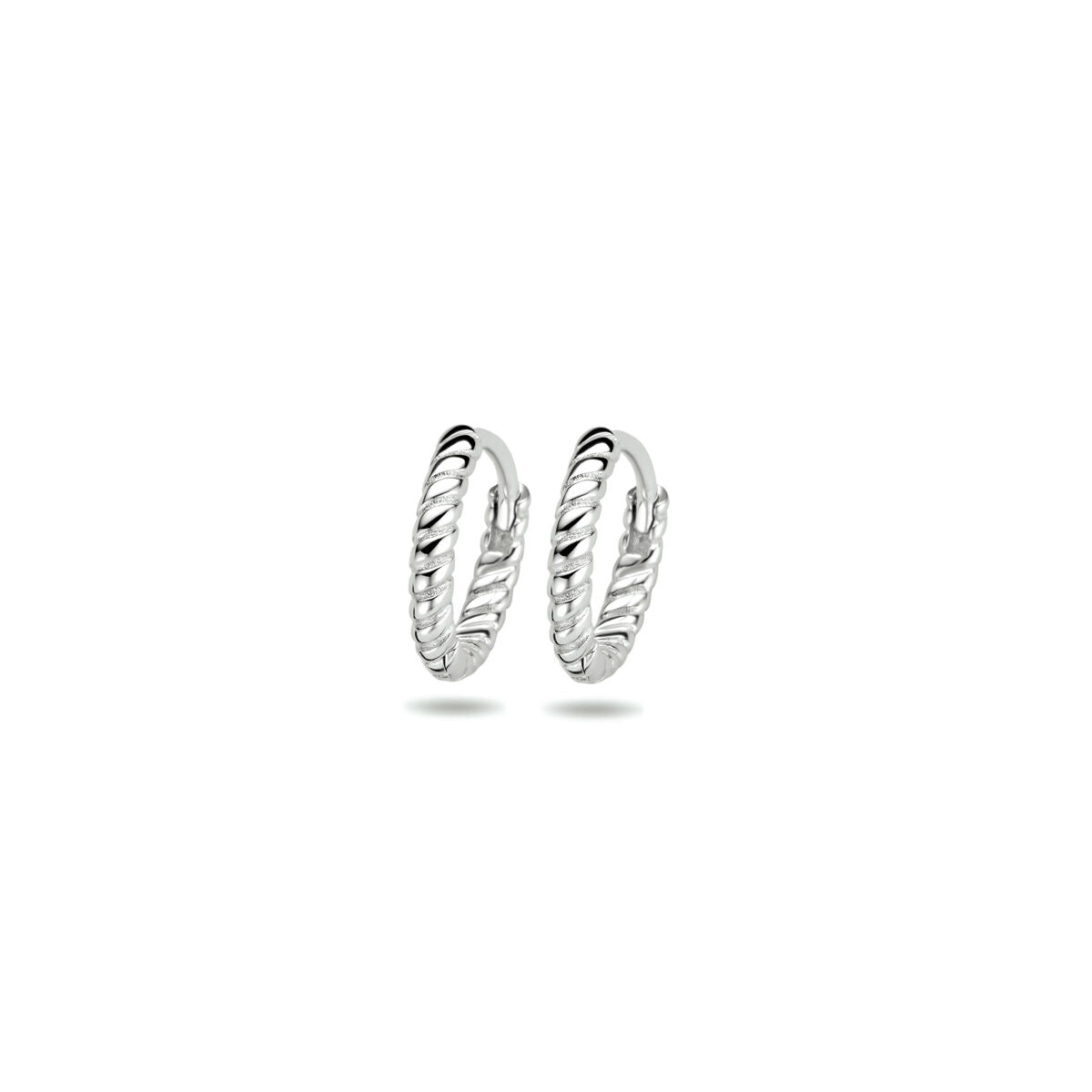 Zilveren Klapoorringen Gedraaid 11 mm 1340408