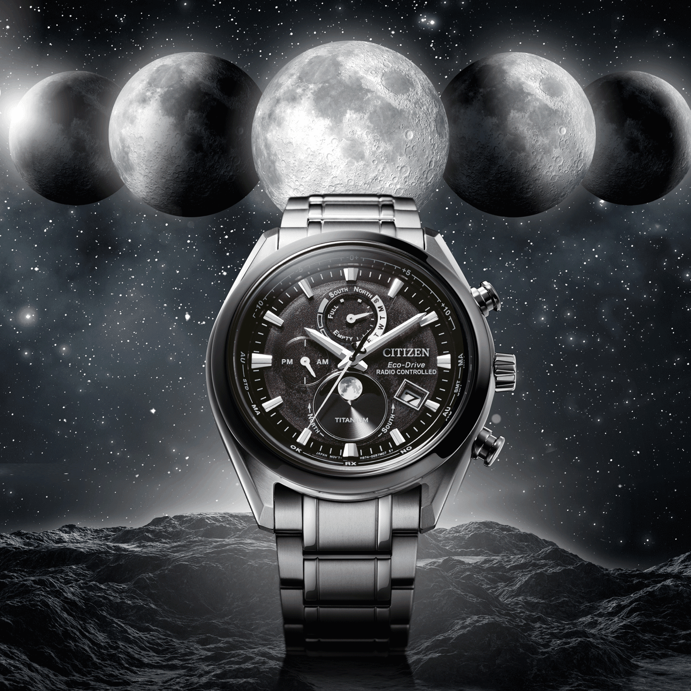 Citizen Radio Controlled 'Tsuki Yomi' Moonphase BY1018 - 80E