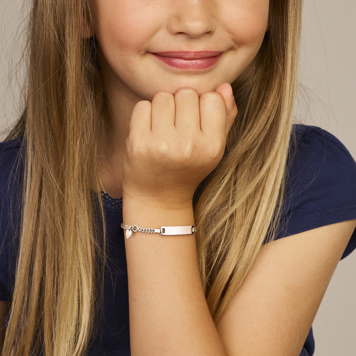 Zilveren Graveerarmband Hart Plaat 4,2 mm 1327372