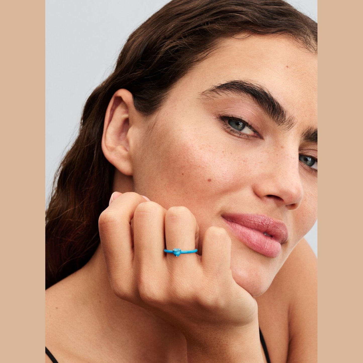 Pandora Turquoise Hartsteen Ring 193828C01 - 54 - Juwelier van Dam
